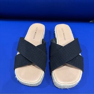 Lucky Brand Size 7M/37 1/2 Gayte Espadrille Slip On Platform Sandal